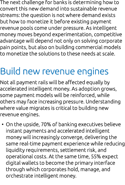 The next challenge for banks is determining how to convert this new demand into sustainable revenue streams: the ques...