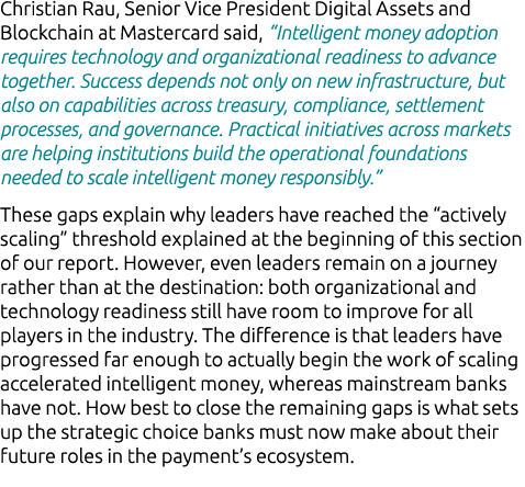 Christian Rau, Senior Vice President Digital Assets and Blockchain at Mastercard said, “Intelligent money adoption re...